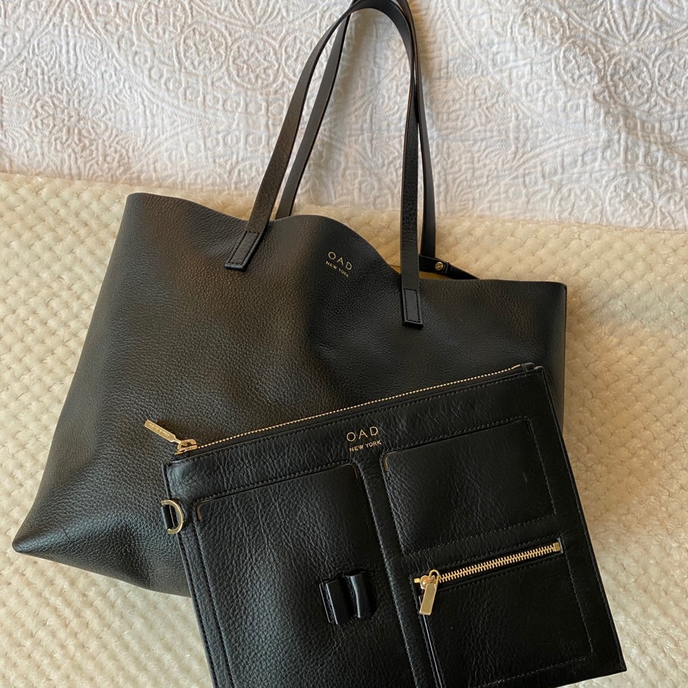 SOLD OAD Carryall Black Designer Leather Tote